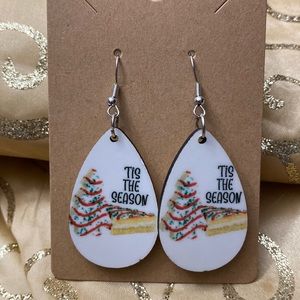 Tis The Season Christmas Tree Cake Earrings